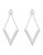 Swarovski Pave Crystal Chevron Earrings - SILVER
