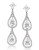Carolee Crystal Stems Clear Linear Drop Pierced Silver Tone Earring - SILVER