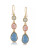 Carolee Caspian Sea Gold Tone Hoop Earring - BLUE