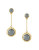 Louise Et Cie Chain Drop Pearl Earrings - GOLD/GREY