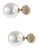 Cezanne Pavé Crystal Barbell Earrings - PEARL