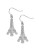 Betsey Johnson Crystal Eiffel Tower Drop Earring - SILVER