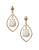 R.J. Graziano Teardrop Stone Drop Earrings - WHITE