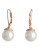 Cezanne Euro Wire Earring - WHITE/GOLD