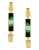 Vince Camuto Tropical Equinox Gold Plated Base Metal Glass Painted Stone 3-Part Linear Earring - BLACK