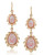 Carolee Golden Trellis Double Drop Pierced Gold Tone Earring - PINK