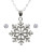 Samara Sterling Silver Snowflake Necklace Set - SILVER