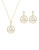 Swarovski Backstage Round Necklace and Earring Set - GOLD