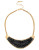 Kenneth Cole New York Jet Jewels Woven Faceted Bead Crescent Frontal Necklace - JET