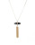 Expression Tasseled Stone Pendant Necklace - BLACK