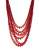 Expression Six-Row Candy Bead Necklace - RED