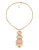 Carolee Golden Trellis Triple Drop Pendant Gold Tone Necklace - PINK