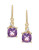 Fine Jewellery 14K Yellow Gold Amethyst Diamond Drop Earrings - PURPLE