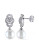 Concerto White Pearl 0.05 tcw Diamond and Sterling Silver Drop Earrings - WHITE