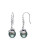 Concerto .2 CT Diamond TW 9 - 9.5 MM Black Tahitian Pearl Charm 14k White Gold Earrings - BLACK