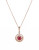 Effy 14K Rose Gold 0.27Ct. T.W. Diamond and 0.57Ct. Natural Ruby Pendant Necklace - RUBY