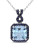 Concerto Blue Topaz and Sapphire Sterling Silver Pendant Necklace - BLUE