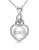 Concerto Sterling Silver Freshwater Pearl and 0.07 TCW Diamond Heart Necklace - WHITE