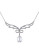 Concerto Sterling Silver Freshwater Pearl and 0.10 TCW Diamond Scroll Necklace - WHITE