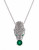 Effy 14K White Gold 0.44Ct. T.W. Diamond and 0.38Ct. Emerald Pendant - EMERALD