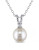 Concerto White Pearl 0.05 tcw Diamond and Sterling Silver Pendant Necklace - WHITE