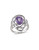 Concerto Amethyst and Diamond Sterling Silver Orbit Ring - AMETHYST - 5