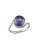 Concerto Sterling Silver Black Freshwater Pearl and 0.10 TCW Diamond Ring - BLACK - 6