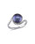 Concerto Sterling Silver Black Freshwater Pearl and 0.10 TCW Diamond Ring - BLACK - 7