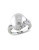 Concerto Sterling Silver Freshwater Pearl and 0.05 TCW Diamond Petal Ring - WHITE - 9