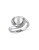 Concerto White Pearl 0.1 tcw Diamond and Sterling Silver Twisted Ring - WHITE - 9