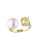 Concerto 1.75TCW Lemon Quartz and Freshwater Pearl Yellow Silver Ring - QUARTZ - 8