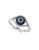 Effy 14K White Gold 0.17 TCW Diamond and Sapphire Evil Eye Ring - SAPPHIRE - 7