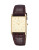 Seiko Leather Rectangular Analog Watch - BROWN