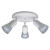 3 Light Semi-Flushmount Ceiling Fixture Matte White Finish Etched Glass Shades