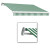 12 Feet MAUI (10 Feet Projection) - Motorized Retractable Awning (Right Side Motor) - Forest / White Stripe