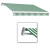 8 Feet MAUI (7 Feet Projection) - Motorized Retractable Awning (Right Side Motor) - Forest / White Stripe