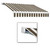 12 Feet VICTORIA  Manual Retractable Luxury Cassette Awning (10 Feet Projection) - Burgundy/Forest/Tan/White Stripe