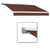 24 Feet DESTIN (10 Feet Projection) Motorized (right side) Retractable Awning with Hood - Burgundy / Tan Stripe