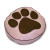 Round Paw Print Pink Pet Bed