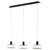 Modica Black and Chrome Hanging Light with Opal Glass