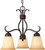 3 Light Down Light Chandelier Oil Rubbed Bronze Finish Wilshire Glass