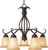 5 Light Down Light Chandelier Oil Rubbed Bronze Finish Wilshire Glass