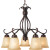 5 Light Down Light Chandelier Oil Rubbed Bronze Finish Wilshire Glass