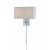 2 Light Wall Sconce Chrome Finish White Fabric Shade