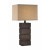 1 Light Table Lamp Walnut Finish Tan Fabric Shade