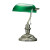 1 Light Table Lamp Brass Finish Green Glass Shade