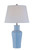 1 Light Table Lamp Blue Finish White Fabric Shade