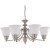 Empire Brushed Nickel 6 Light 26 Inch  Chandelier with Frosted White Glass  (6) 13W  Bulbs Included