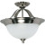 Palladium  3-Light  16 Inch  SemiFlush with Satin Frosted Glass Shades Finished in Smoked Nickel