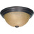 2 Light 13 Inch Flush Mountwith Champagne Linen Washed Glass Finished in Mahogany Bronze